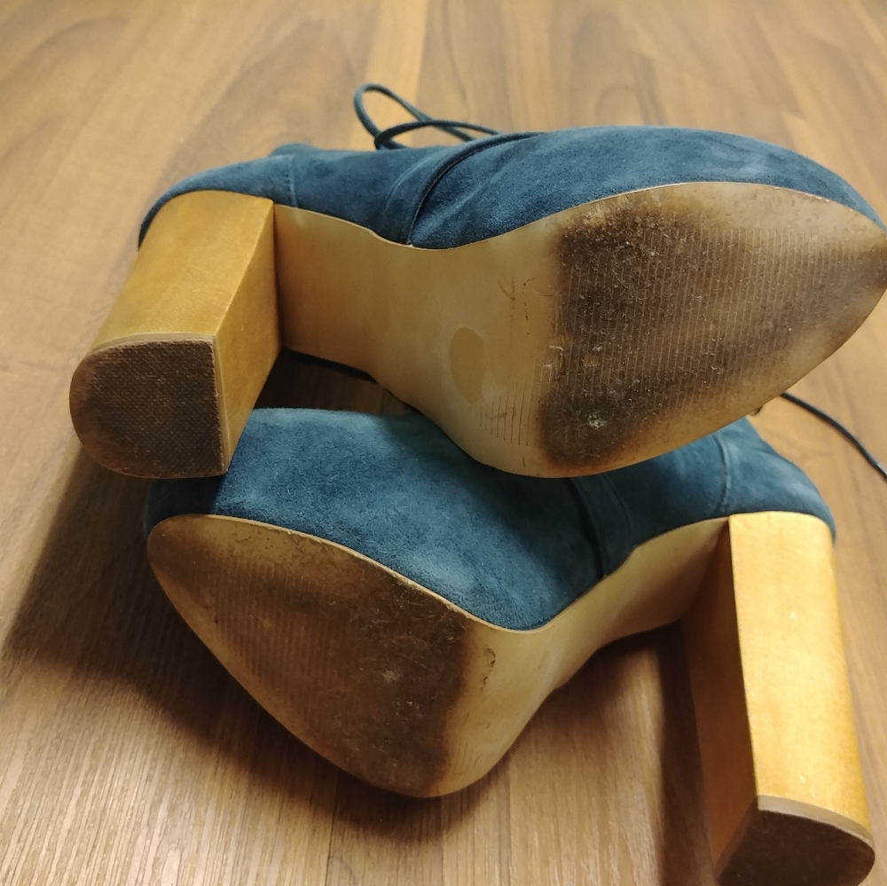 Steve Madden Genuine leather teal platform booties - Picture 8 of 8